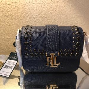 Ralph Lauren navy embellished cross body purse